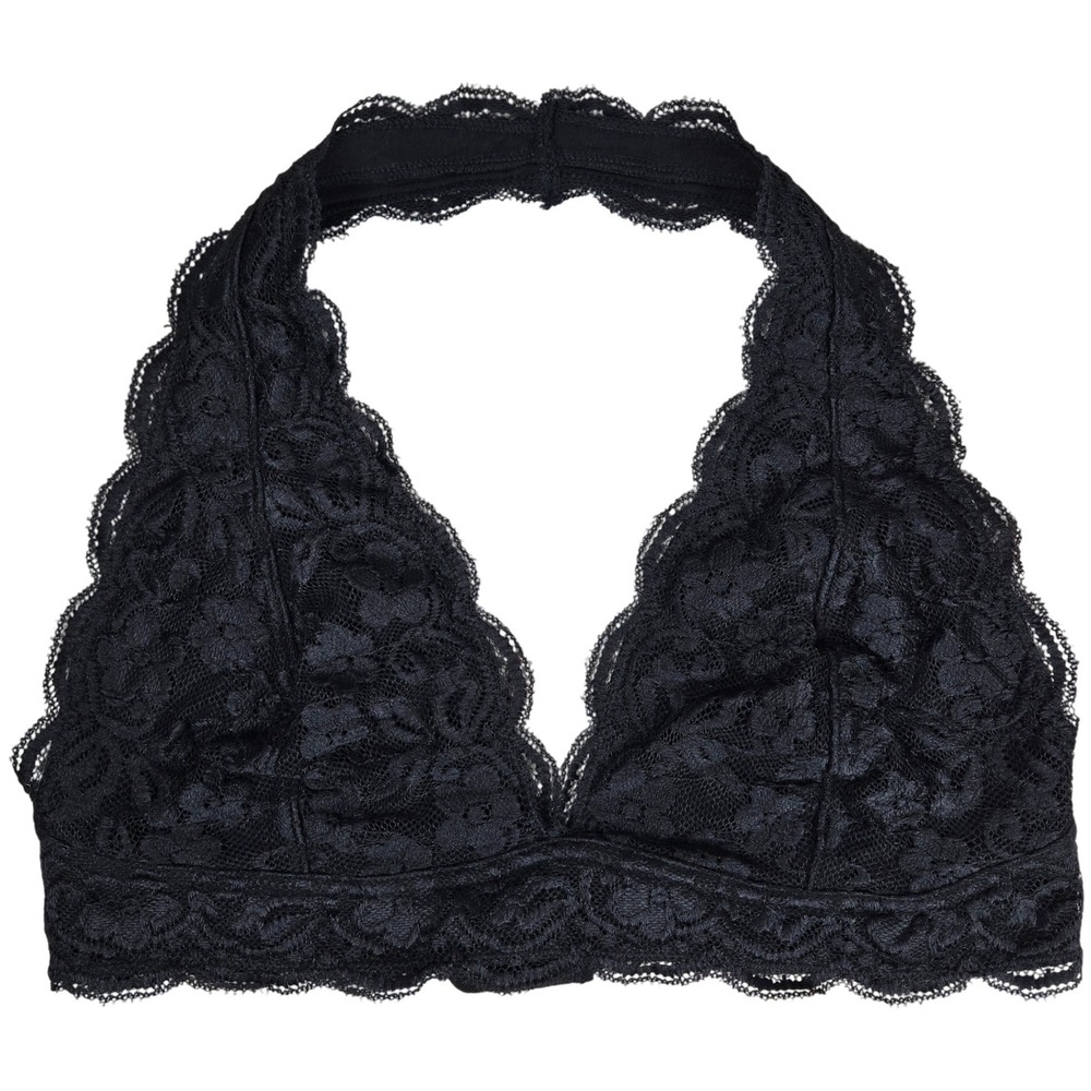 Out From Under Black Lace Halter Bra XL Urban Outfitters Crochet Bralette‎ NWT